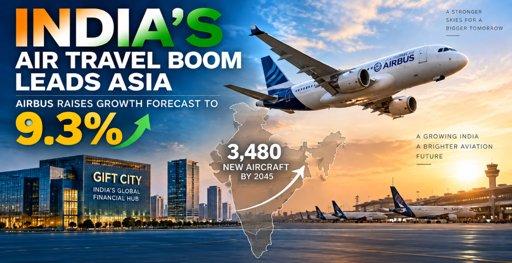 India’s Air Travel Growth Forecast Raised to 9.3%: What It Means for Aviation and Aircraft Leasing